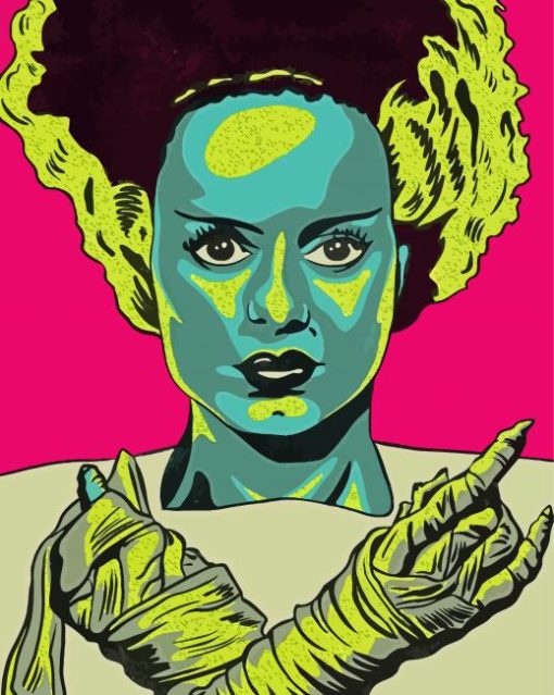 Pop-Art-the-bride-of-frankenstein-paint-by-numbers