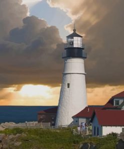 Portland Lighthouse Scenic Paint By Numbers