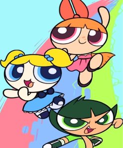 Powerpuff Girls Cartoon Paint By Numbers
