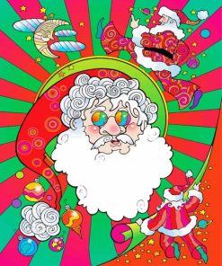 Psychedelic Santa Christmas Paint By Numbers