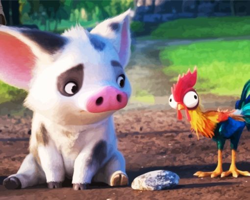 Pua-And-Hei-Hei-Moana-paint-by-numbers