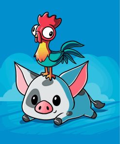 Pua Pig and Hei Hei Paint By Numbers