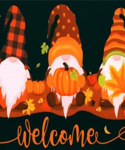 Fall Gnomes Painting Paint By Numbers
