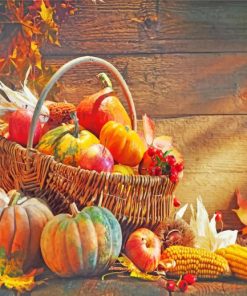 Pumpkin and Apple Harvest Paint By Numbers