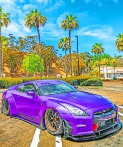 Purple Nissan GTR Sports Car Paint By Numbers