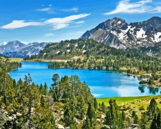 Pyrenees Mountain Lake Paint By Numbers