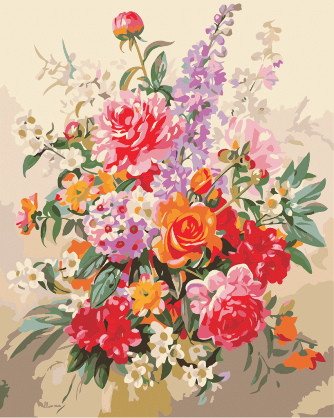 Colorful Flower Bouquets Paint By Numbers