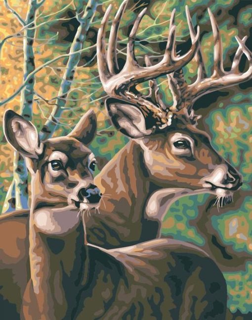RIHE-Forest-Deer-Diy-Painting-By-Numbers-Oil-Painting-On-Canvas-Hand-Painted-Cuadros-Decoracion-Acrylic