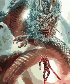 Mythical Dragon Warrior Paint By Numbers