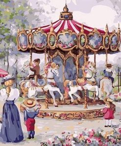 Vintage Family Park Scene Paint By Numbers