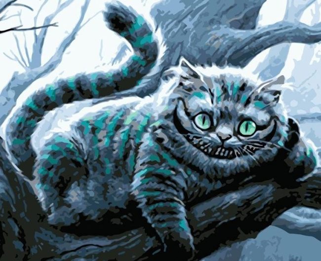 Cheshire Cat Blue Animals Paint By Numbers