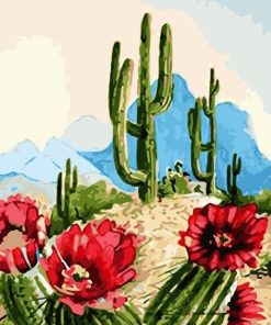 Desert Saguaro Blossoms Paint By Numbers
