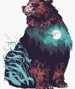 Moon Shadow Bear Art Paint By Numbers