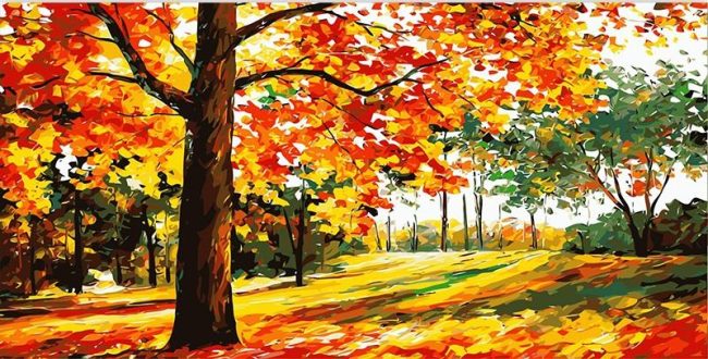 Red Forest Painting Kit Paint By Numbers