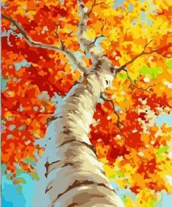 Birch Leaves Autumn Paint By Numbers