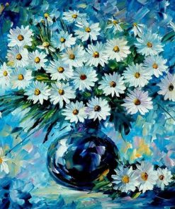 White Daisy Vase Paint By Numbers