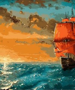 Boat Sailing Oil Paint By Numbers