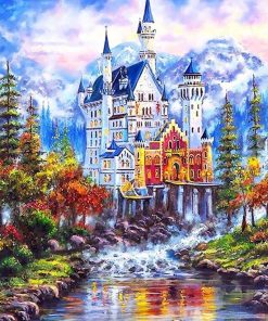 Mountain Fantasy Castle Paint By Numbers