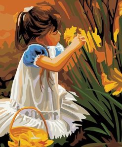Girl in Colorful Garden Paint By Numbers