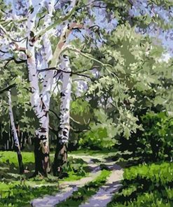 Birch Trees Nature Scenery Paint By Numbers