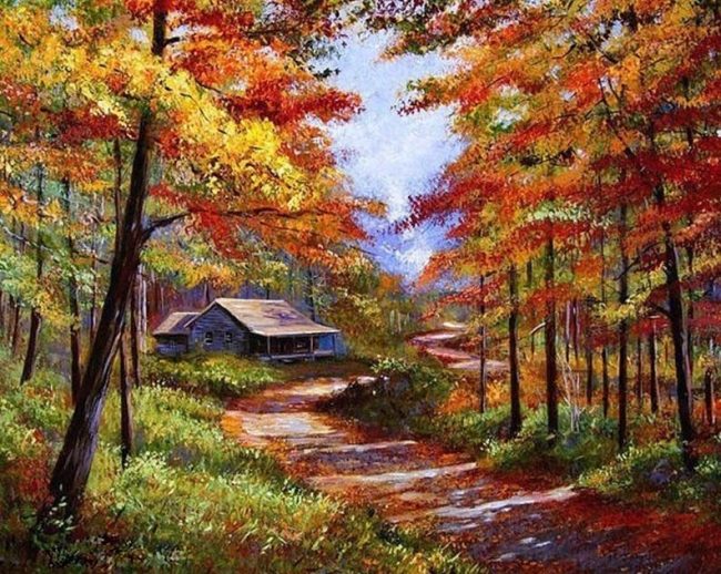 Autumn Trees Landscape Paint By Numbers