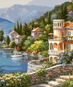 Majestic Coastal Cityscape Paint By Numbers