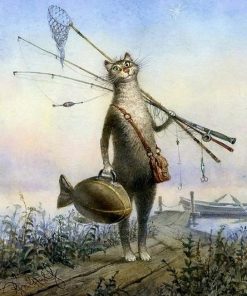 Cat Fishing Adventure Paint By Numbers