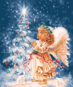 Christmas Angel Calligraphy Paint By Numbers