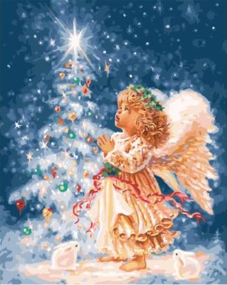 Christmas Angel Calligraphy Paint By Numbers