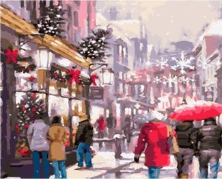 Christmas Street Painting Set Paint By Numbers