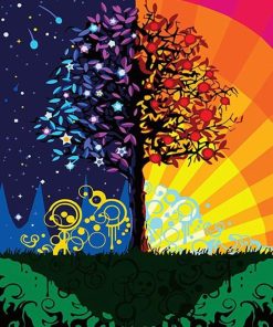 Colorful Night Nature Paint By Numbers