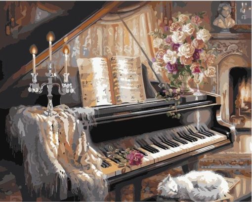 RUOPOTY-Frame-Europe-Piano-DIY-Painting-By-Numbers-Wall-Art-Picture-Hand-painted-Oil-Painting-On