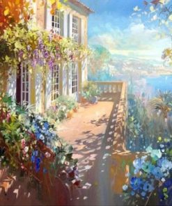 Flower House Balcony Escape Paint By Numbers