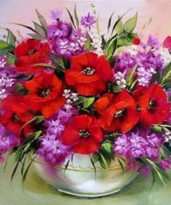Flowers Vase Poppy Paint By Numbers