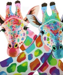 Colorful Giraffe Animal Paint By Numbers