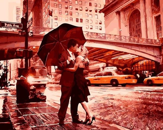 Romantic NYC Kisses Paint By Numbers