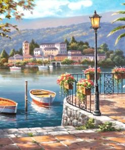 Mediterranean Lakeside Vista Paint By Numbers