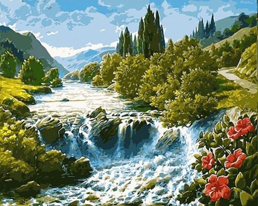 RUOPOTY-Frame-Mountain-River-Landscape-DIY-Painting-By-Numbers-Modern-Wall-Art-Picture-Home-Decor-Hand