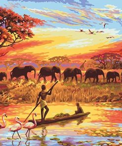Colorful Elephants Safari Paint By Numbers
