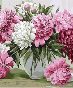 Pink Flowers Coloring Kits Paint By Numbers
