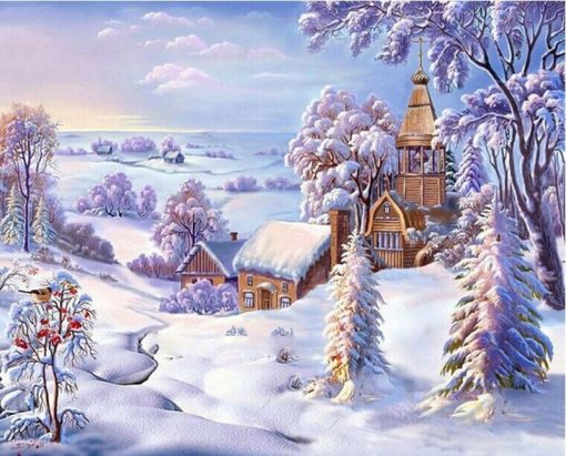 RUOPOTY-Frame-Picture-Village-Snow-DIY-Painting-By-Numbers-Mdoern-Wall-Art-Landscape-Paint-By-Numbers