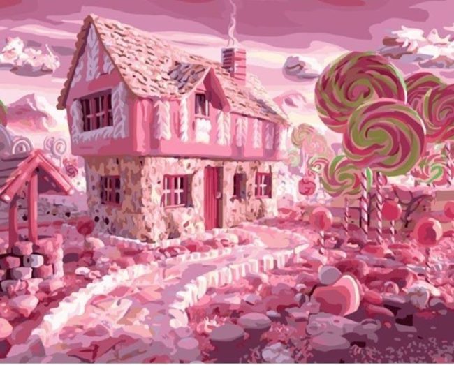 Pink Romantic Candy Paint By Numbers