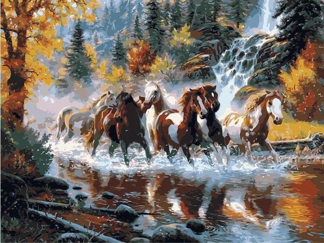 Herd of River Horses Paint By Numbers