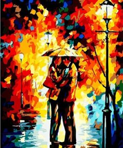 Romantic Rainy Day Couple Paint By Numbers