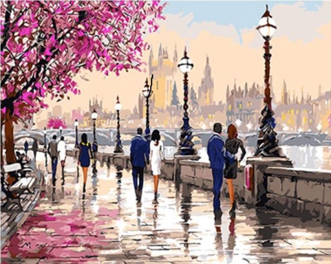 London Romantic Park Experience Paint By Numbers