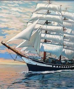 Sailing Boat Abstract Modern Paint By Numbers