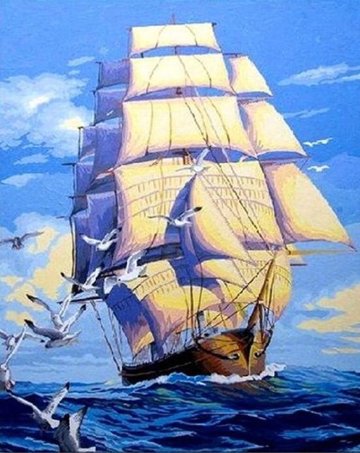 RUOPOTY-Frame-Sailing-Boat-DIY-Painting-By-Numbers-Landscape-Wall-Art-Picture-Calligraphy-Painting-Acrylic-Paint
