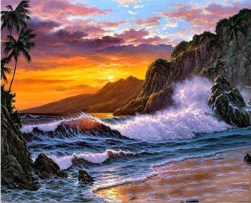 RUOPOTY-Frame-Seascape-DIY-Painting-By-Numbers-Acrylic-Paint-On-Canvas-Modern-Calligraphy-Painting-For-Home