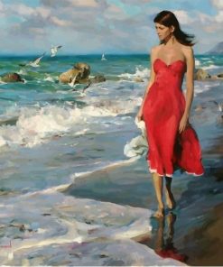Seaside Girl Figure Painting Paint By Numbers