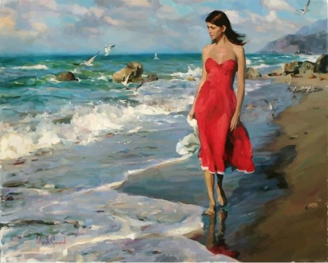 Seaside Girl Figure Painting Paint By Numbers